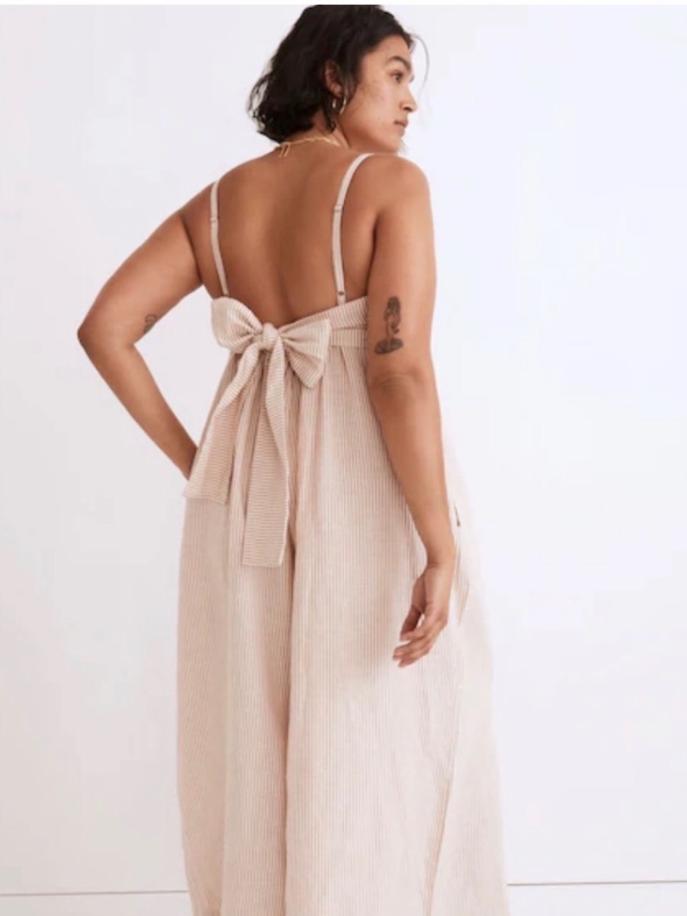 MADEWELL Linen Blend Tie-Back Jumpsuit